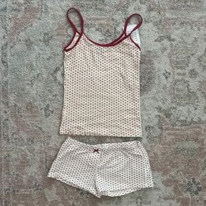 Brandy Melville - ISABEL HEART LACE TANK & BOW HEARTS BOXER UNDERWEAR